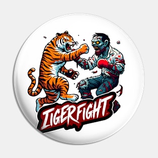 Tiger vs Zombie Fight Pin