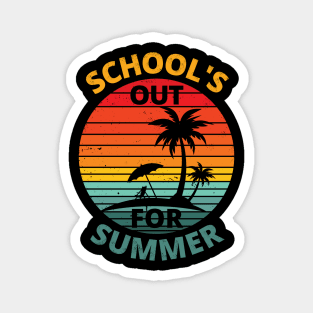 Vintage Retro Schools Out for Summer Last Day of School Magnet