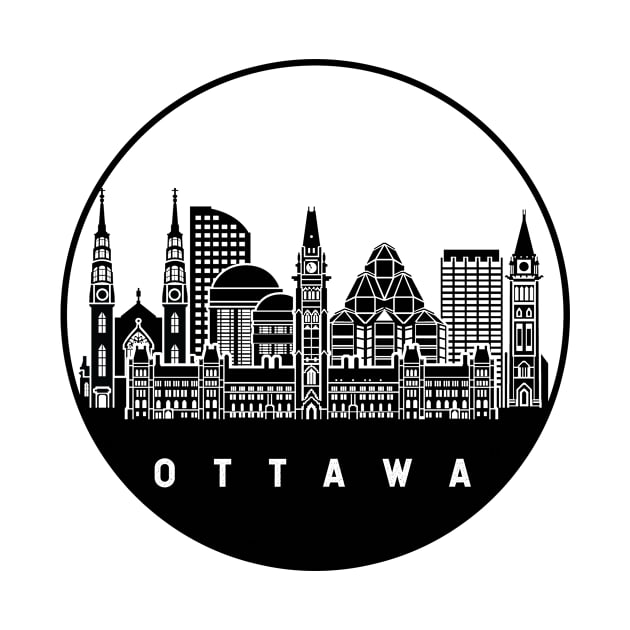 Ottawa Canada Skyline by ThyShirtProject - Affiliate