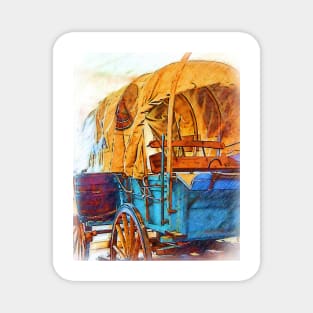 Covered Wagon Sketched Magnet