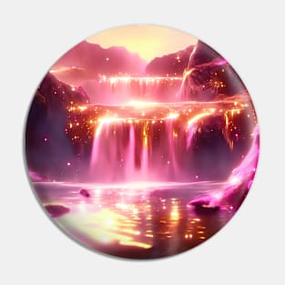 Fantasy pink gold waterfall Pin