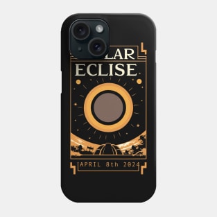 Total Solar Eclipse April 8th 2024- Art Deco style Phone Case