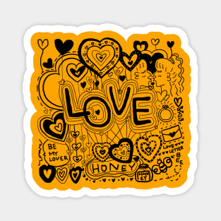 love, doodling Magnet