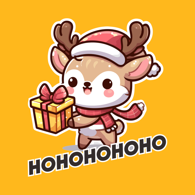 Cute Christmas Deer with Costume by Martincreative