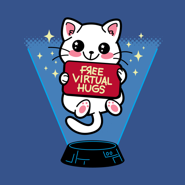 Funny Cute VR Virtual Reality Kawaii Cat Free Hugs Cartoon by Originals By Boggs