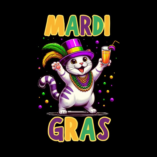 Cats Kitten Kitty Mardi Gras Festival Party Cat Lover by Figurely creative