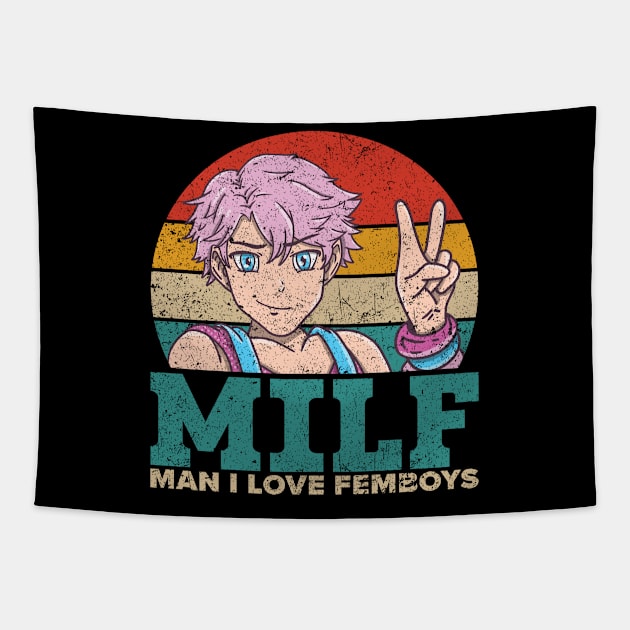 Funny Milf Femboy Anime Boy Manga MILF Man I Love Femboys Tapestry by Alex21