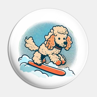 Plant a Tree with Every Wear - Poodle Snowboarding Design Pin