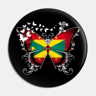 Grenada Flag Butterfly Pin