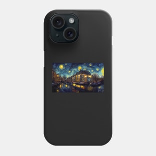 Modern Amsterdam canal like starry night Phone Case