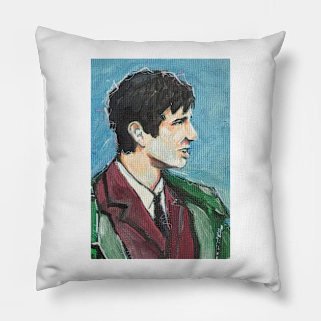 Retro Scooter, Classic Scooter, Scooterist, Scootering, Scooter Rider, Mod Art Pillow by Scooter Portraits