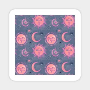 Mystical Sun and Moon Pattern design Magnet