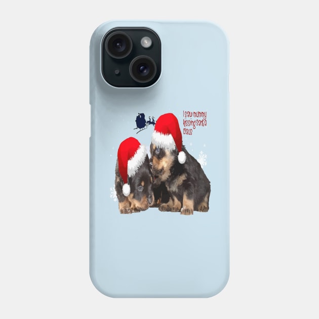 Holiday Ready Rottweilers A Puppy First Christmas Phone Case by taiche