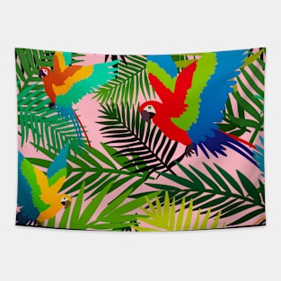 Tropical Parrot Pattern Tapestry