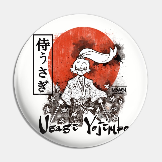 Usagi Yojimbo Kanji Red Sun Pin by Karate Panda