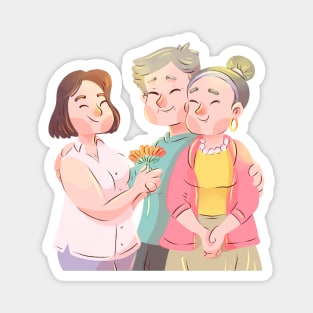 Watercolor Korean Parent Magnet