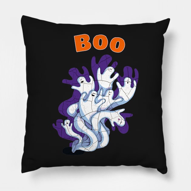 Boo Halloween T shirt Pillow by Mommag9521