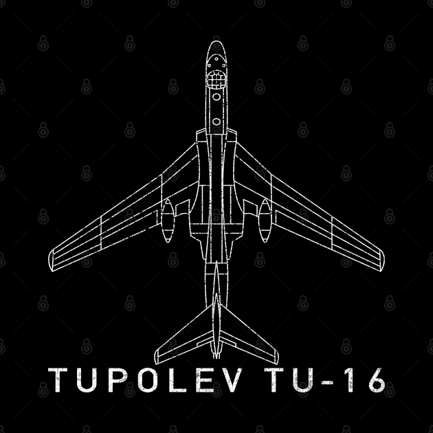 Tupolev Tu-16 Soviet Russian Strategic Bomber Jet Plane Blueprint Gift by Battlefields