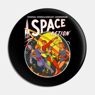 Vintage Outer Space Action Comic Pin