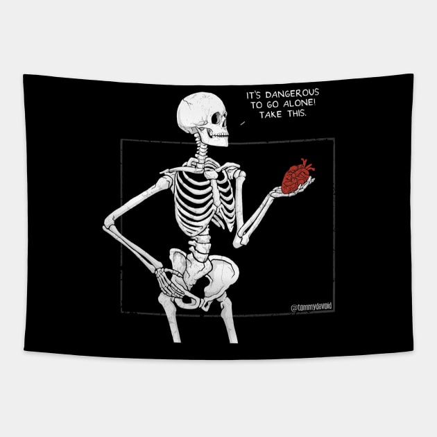 Skeleton Love Tapestry by Tommy Devoid