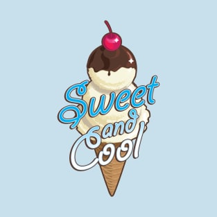 Sweet and cool ice cream cone with light blue T-Shirt