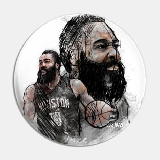 James Harden On Sketch Art Pin