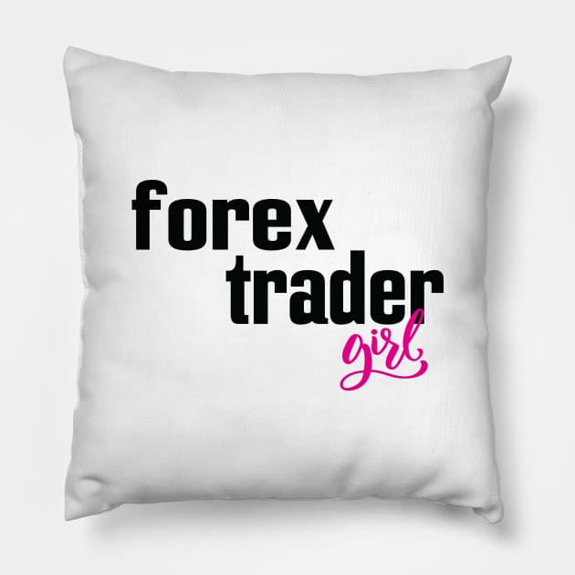 Forex Trader Girl Foreign Exchange Market Currency Market Pillow by ProjectX23Red