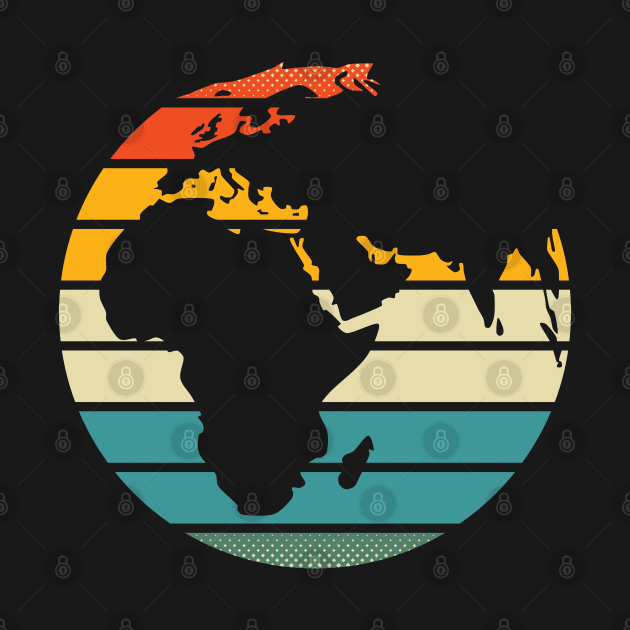 Planet Earth in Retro Colors by dkdesigns27