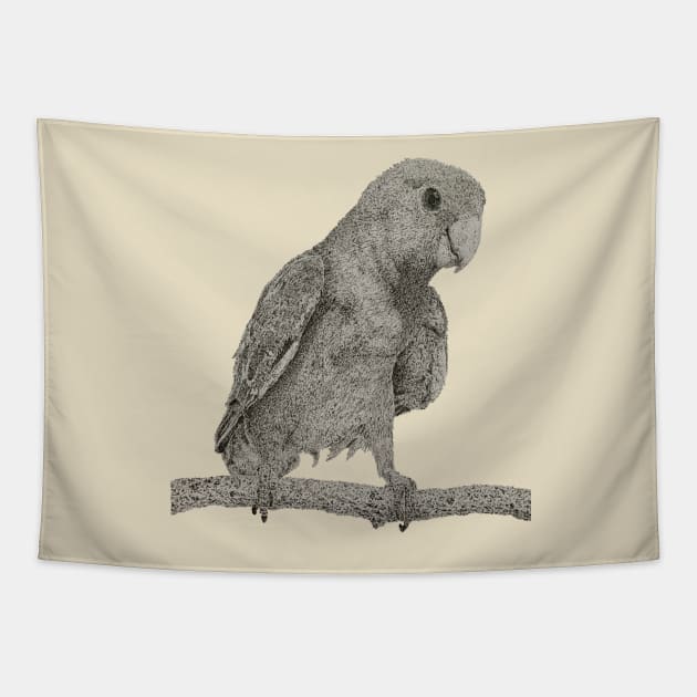 Dotwork Lovebird Art Print Tapestry by DrawWithSacha