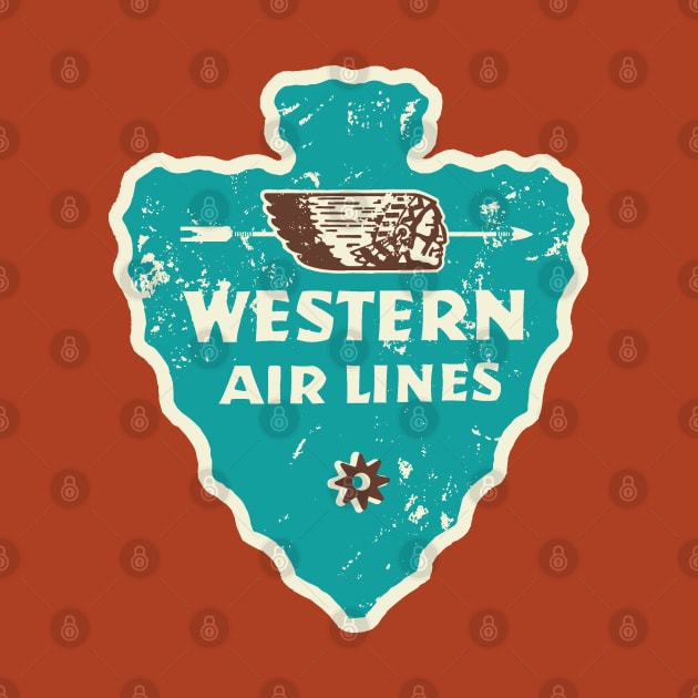 Western Airlines Vintage Label_Blue by BUNNY ROBBER GRPC