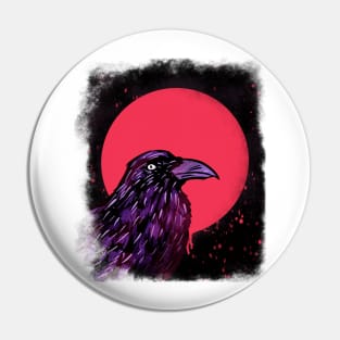 Crow Poe Pin