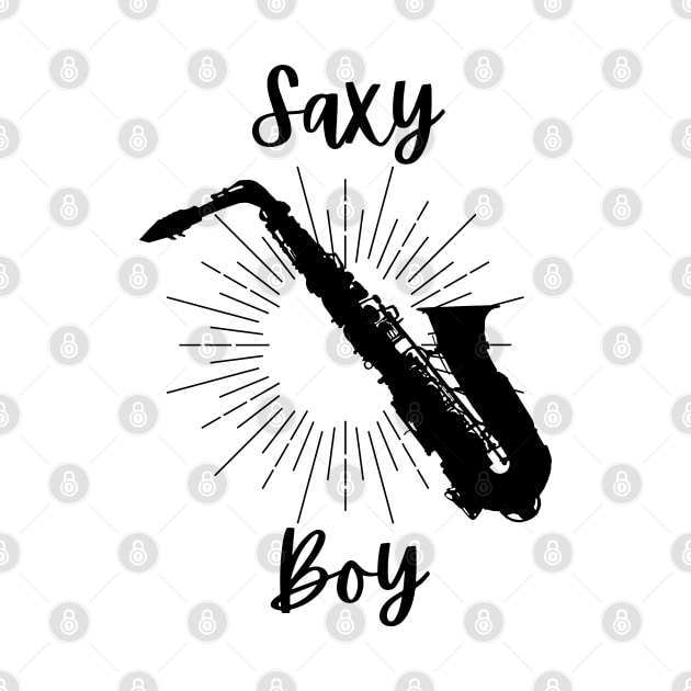 Saxy Boy - Black Version - Saxophonist Boy Funny Saxo Puns by Millusti