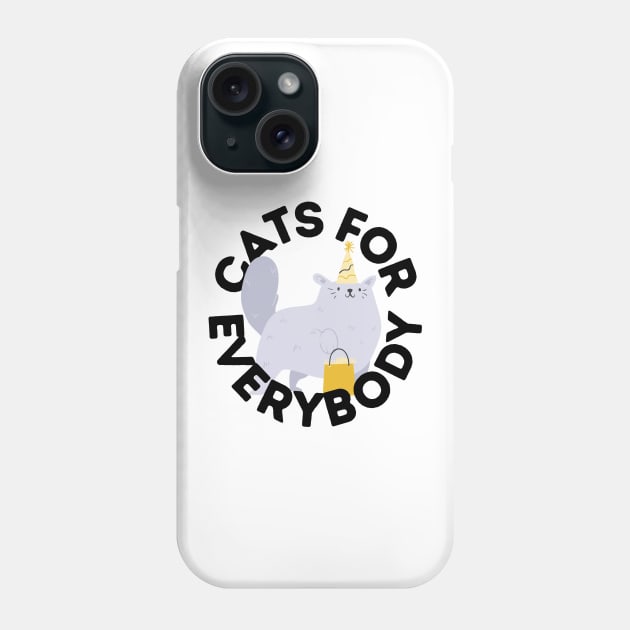 Cats For Everybody Festive Cat Bearing Gifts Funny Christmas Gift for Cat Owners and Feline Lovers Phone Case by nathalieaynie