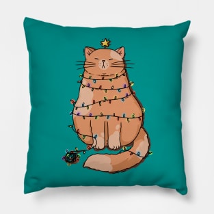 Grumpy Christmas Cat Pillow