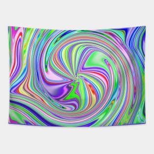 Colorful Round Candy Stripe Vortex Abstract Tapestry