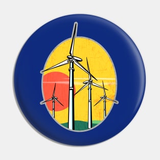 Wind Power Sunset Pin