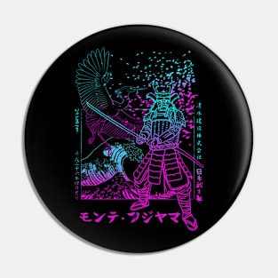 Samurai with crane Pin