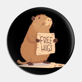 Free Hugs! Romantic Capibara Pin