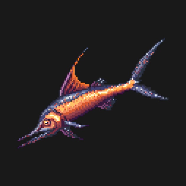 Pixelated Swordfish Artistry by Animal Sphere