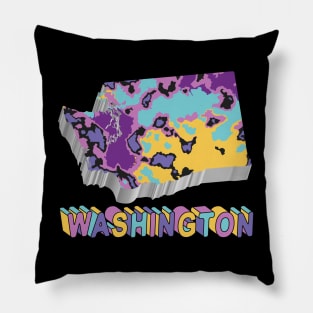 Washington State Map Art Pillow