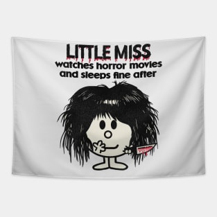 Little Miss Watches Horror Movies Tapestry