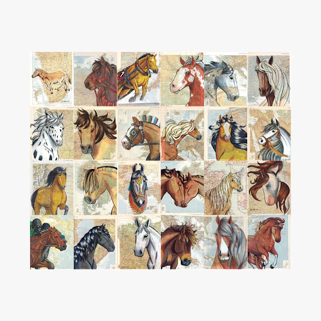 Horses of the World Pattern by lizstaley