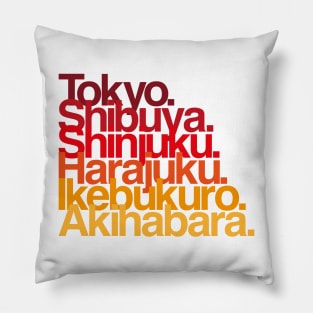 Tokyo Districts (reds) Pillow