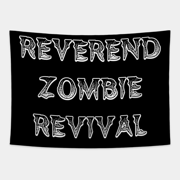 Reverend Zombie Revival Tapestry by TheHorrorBasementPodcast