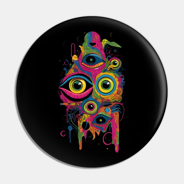 Trippy Eyeballs Series #4 Pin by MindGlowArt