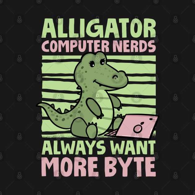 Funny Alligator Lover and Computer Nerd Kids Crocodile by Riffize