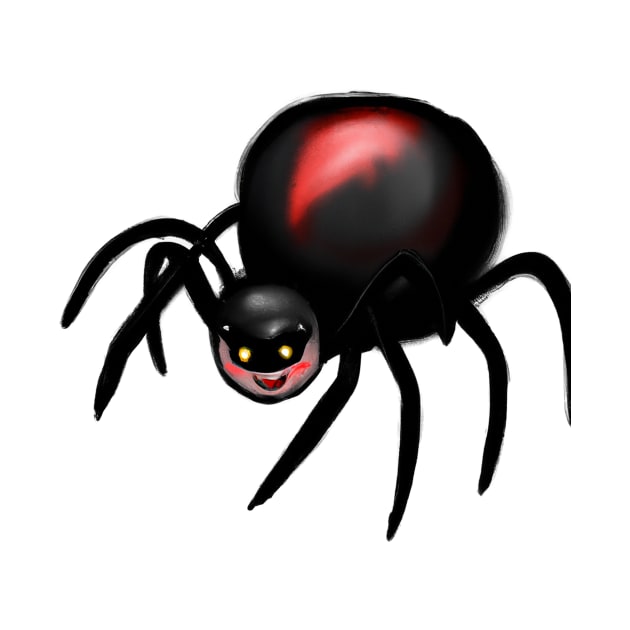 Cute Black Widow Spider Drawing by Play Zoo