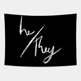 He/They (white & black) Tapestry