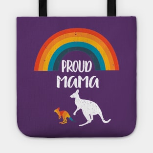 Proud mama Kangaroo Design Gift- LGBT Rainbow Pride - Show Your Son or Daughter You Love and Support Them! Tote