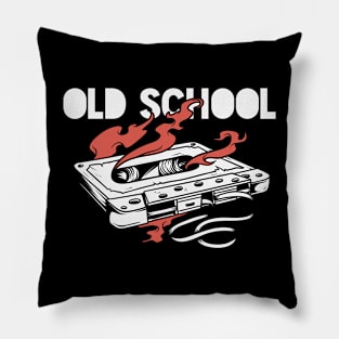 Old School Cassette Tape Vintage Graphic Pillow